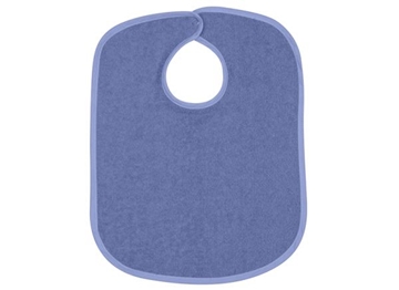 Image de Bavoir en tissu éponge avec bouton-poussoir - Bleu foncé